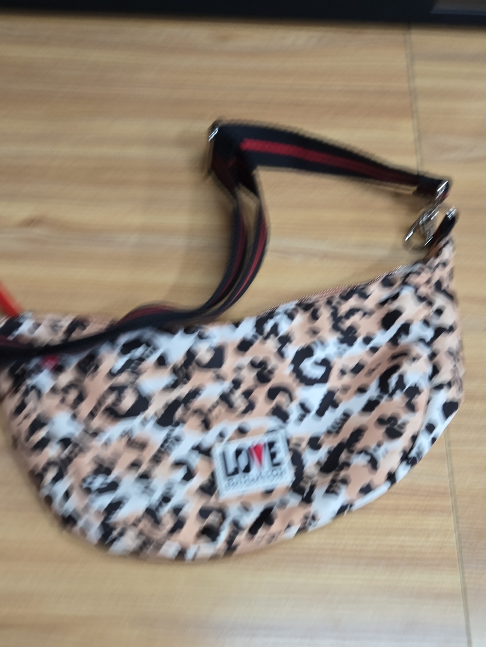 Love Leopard Print Crossbody Belt Bag - Pink, Black, Cream